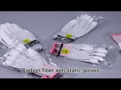 Lint Free ESD Găng tay chống cắt 13gsm Sợi carbon dẫn điện PU Palm Fit